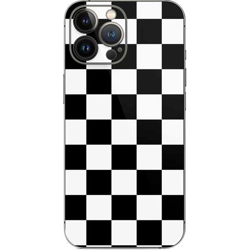 Black and White Checkered iPhone 14 Pro Max Skin