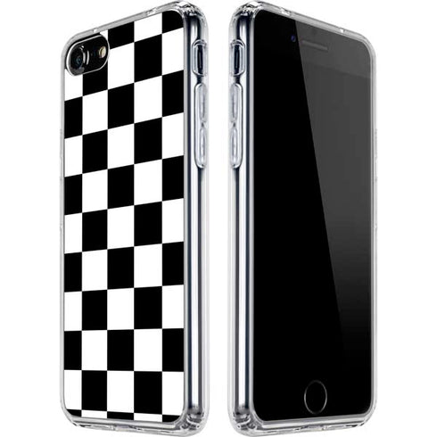 Black and White Checkered iPhone SE (2nd & 3rd Gen) Clear Case