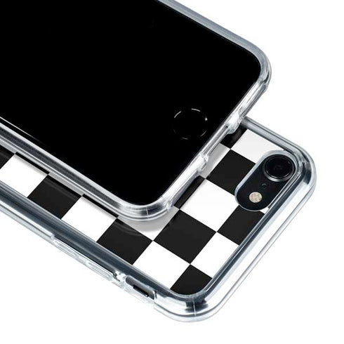 Black and White Checkered iPhone SE (2nd & 3rd Gen) Clear Case