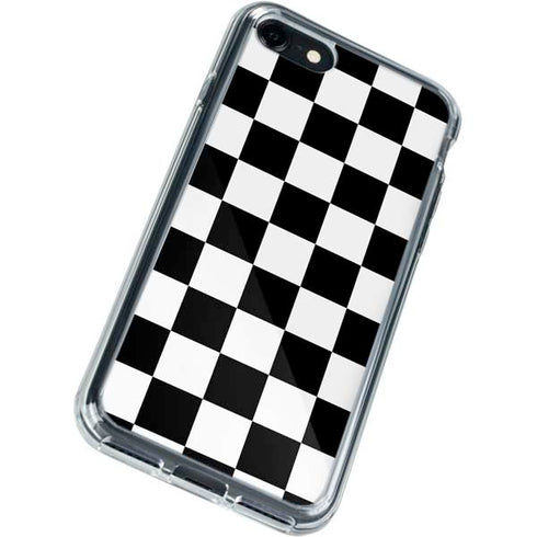 Black and White Checkered iPhone SE (2nd & 3rd Gen) Clear Case