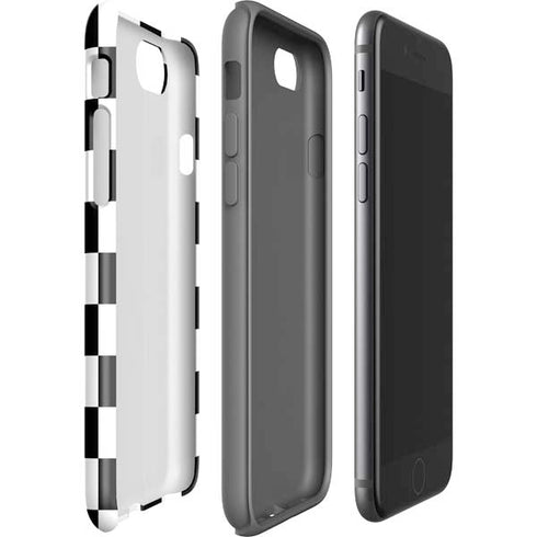 Black and White Checkered iPhone SE (2nd & 3rd Gen) Pro Case