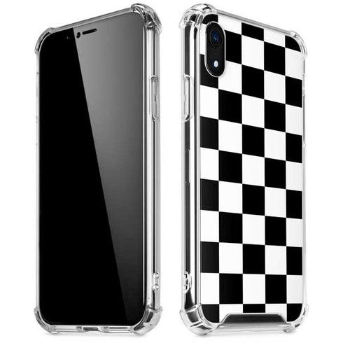 Black and White Checkered iPhone XR Clear Case