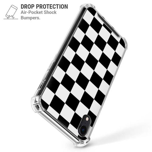 Black and White Checkered iPhone XR Clear Case