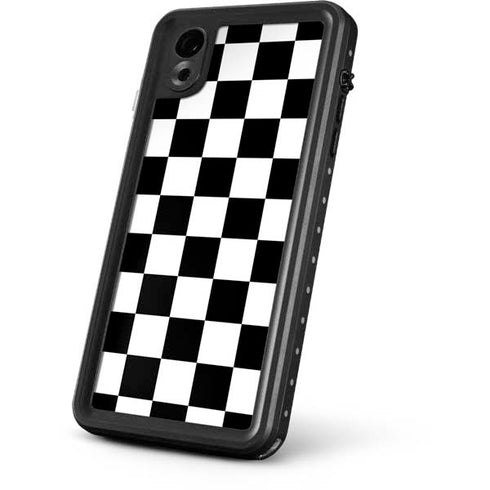 Black and White Checkered iPhone XR Waterproof Case