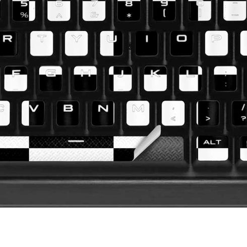 Black and White Checkered K95 RGB PLATINUM Mechanical Gaming Keyboard Skin