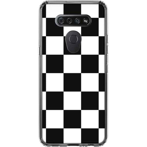 Black and White Checkered LG K51/Q51 Clear Case