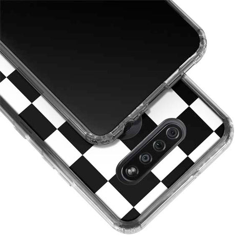 Black and White Checkered LG K51/Q51 Clear Case