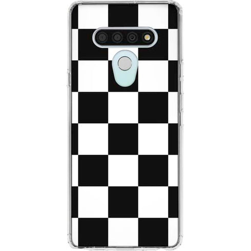 Black and White Checkered LG Stylo 6 Clear Case