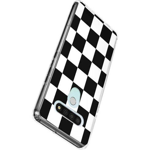 Black and White Checkered LG Stylo 6 Clear Case