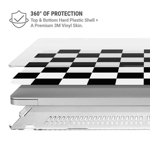 Black and White Checkered MacBook Air 15in (2023-2025) Case plus Skin