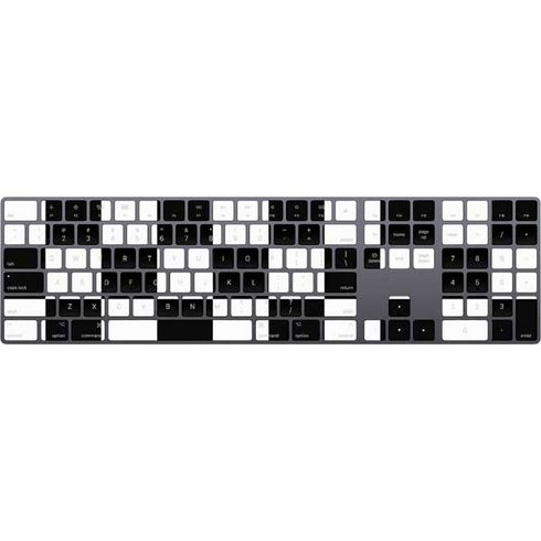 Black and White Checkered Magic Keyboard with Numeric Keypad Skin