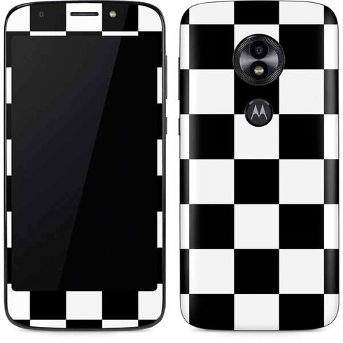 Black and White Checkered Moto E5 Play Skin