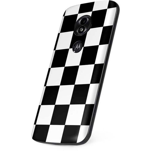 Black and White Checkered Moto E5 Play Skin