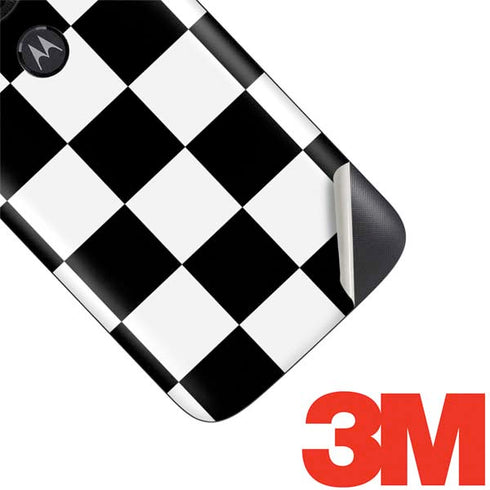 Black and White Checkered Moto E5 Play Skin