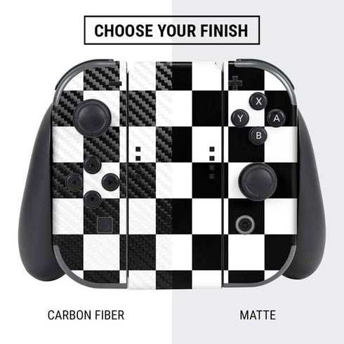 Black and White Checkered Nintendo Switch Bundle Skin