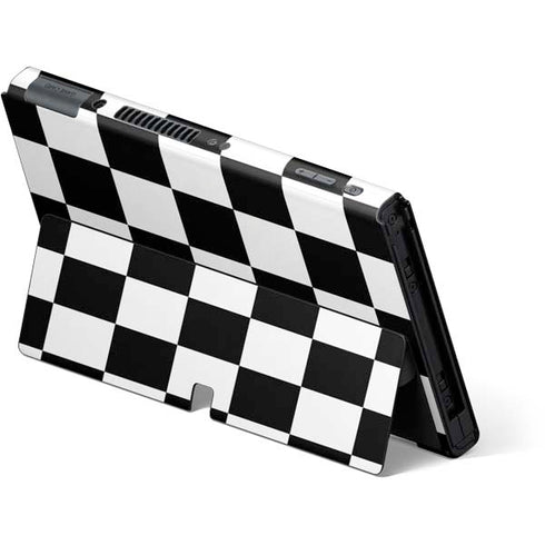 Black and White Checkered Nintendo Switch OLED (2021) Skin