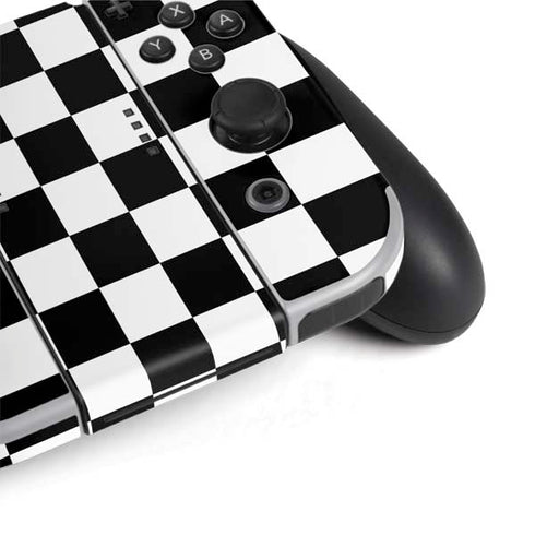 Black and White Checkered Nintendo Switch OLED (2021) Skin