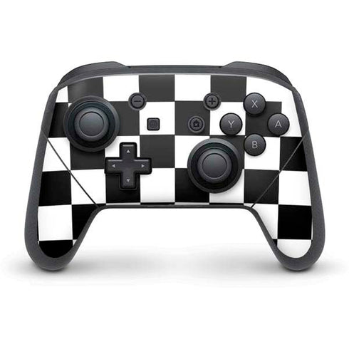 Black and White Checkered Nintendo Switch Pro Controller Skin