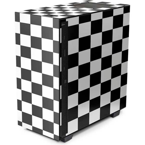 Black and White Checkered NZXT H510 Compact ATX Mid-Tower Case Skin