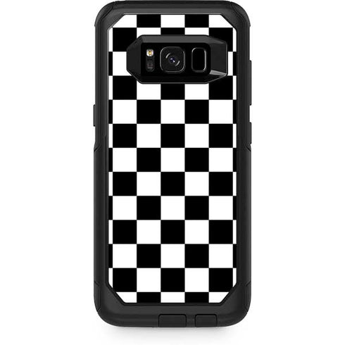 Black and White Checkered Otterbox Commuter Galaxy Skin