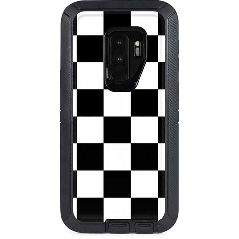 Black and White Checkered Otterbox Defender Galaxy Skin