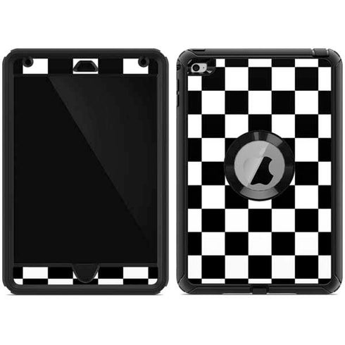 Black and White Checkered Otterbox Defender iPad Skin