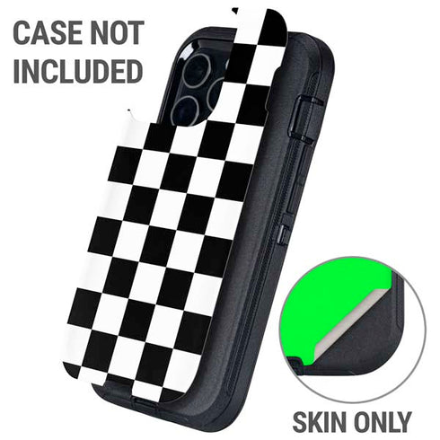 Black and White Checkered Otterbox Defender iPhone Skin