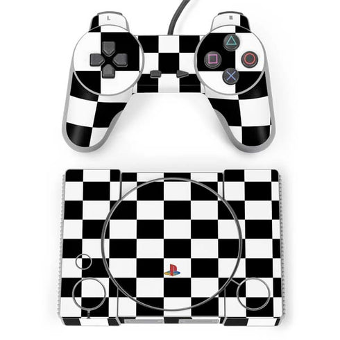 Black and White Checkered PlayStation Classic Bundle Skin