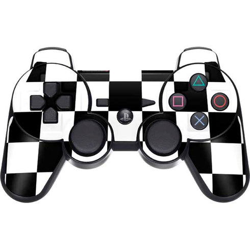 Black and White Checkered PS3 Dual Shock wireless controller Skin