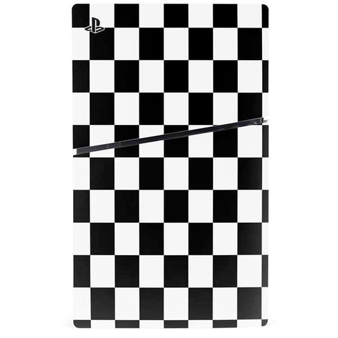 Black and White Checkered PS5 Slim Disk Console Skin