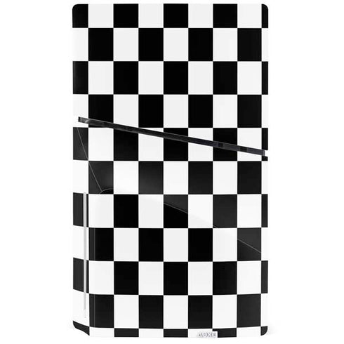 Black and White Checkered PS5 Slim Disk Console Skin