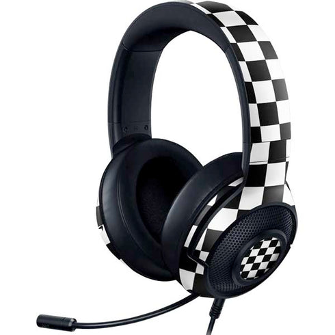 Black and White Checkered Razer Kraken X Skin