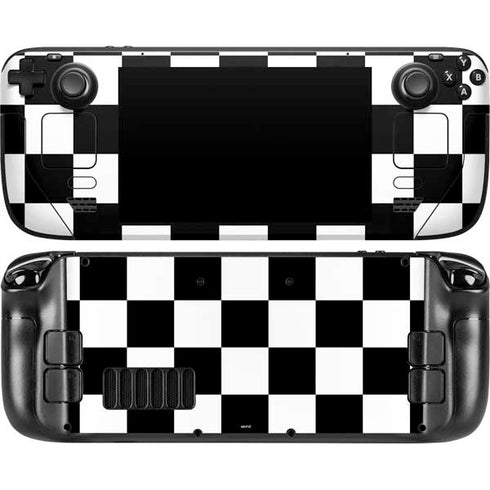 Black and White Checkered Steam Deck Handheld Gaming Computer Skin