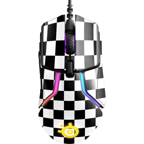 Black and White Checkered SteelSeries Rival 600 Gaming Mouse Skin