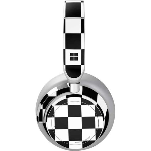 Black and White Checkered Surface Headphones Skin