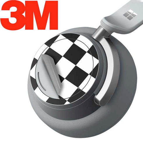 Black and White Checkered Surface Headphones Skin