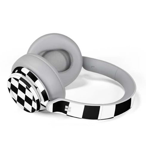 Black and White Checkered Surface Headphones Skin