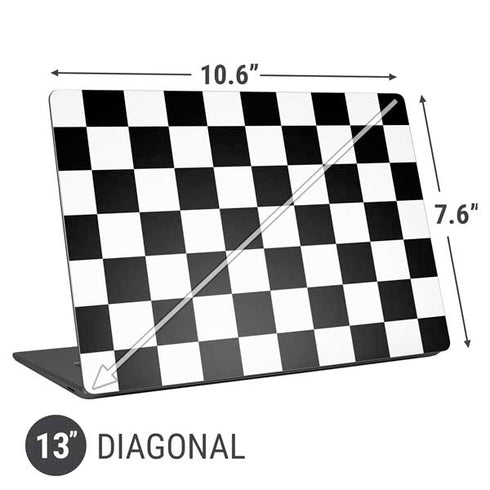 Black and White Checkered Universal Laptop 13in (10.6 x 7.6in) Skin
