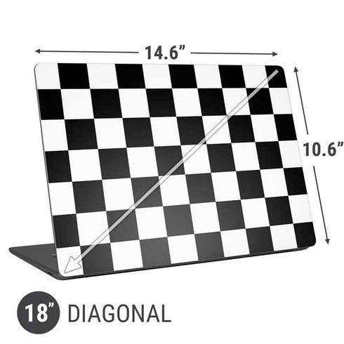 Black and White Checkered Universal Laptop 18in (14.6 x 10.6in) Skin