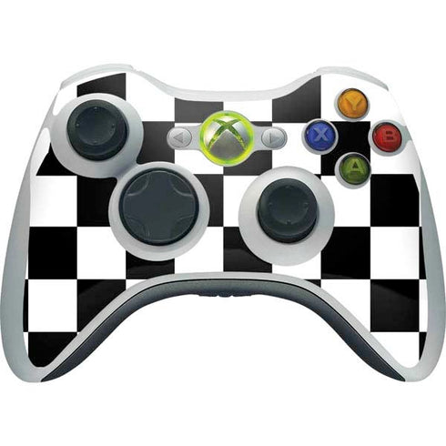 Black and White Checkered Xbox 360 Wireless Controller Skin