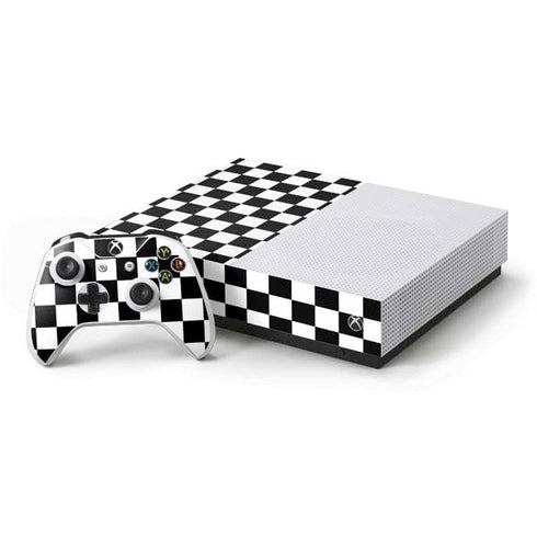 Black and White Checkered Xbox One S All-Digital Edition Bundle Skin