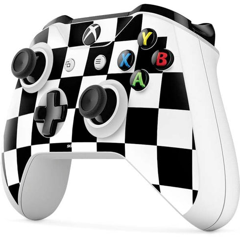 Black and White Checkered Xbox One S Controller Skin