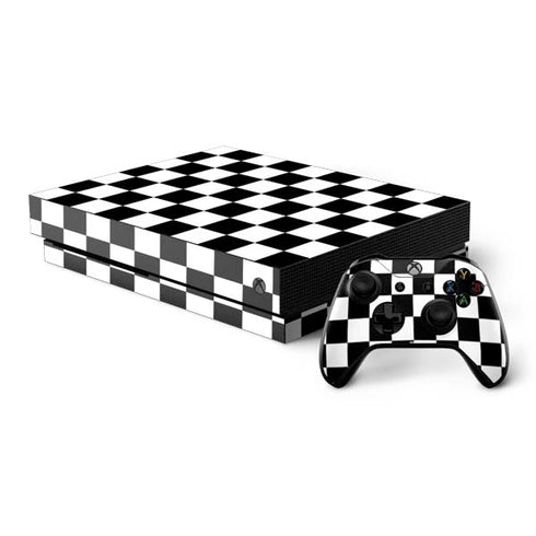 Black and White Checkered Xbox One X Bundle Skin