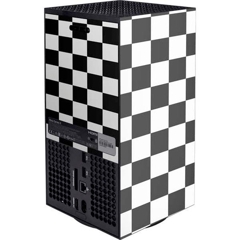 Black and White Checkered Xbox Series X Console Skin