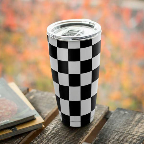 Black and White Checkered Yeti 20oz Tumbler Skin
