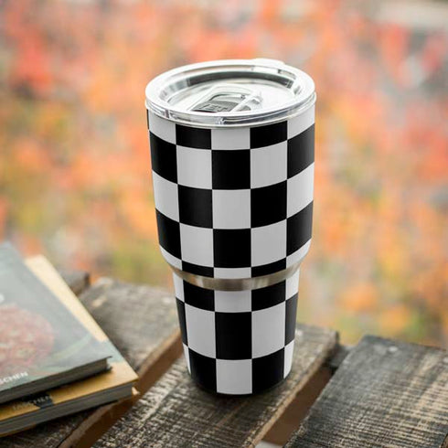 Black and White Checkered Yeti 30oz Rambler Tumbler Skin
