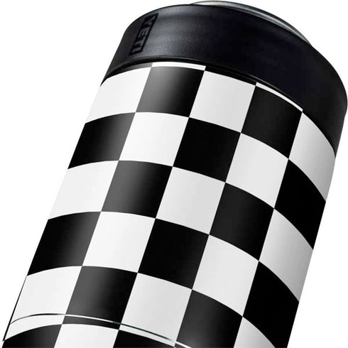 Black and White Checkered Yeti Colster Can Insulator Skin