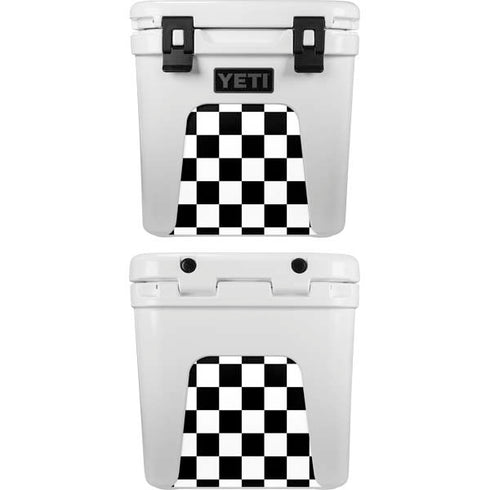 Black and White Checkered YETI Roadie 24 Hard Cooler Skin