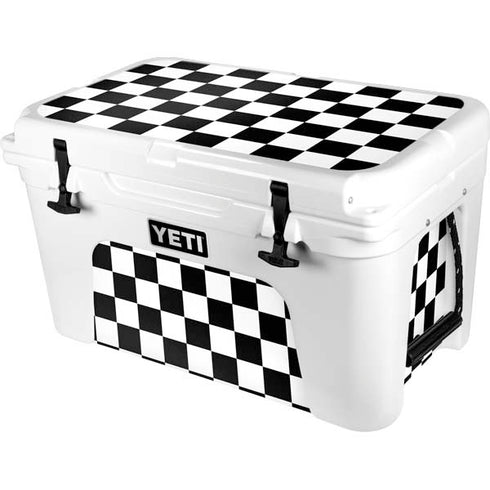 Black and White Checkered YETI Tundra 45 Hard Cooler Skin