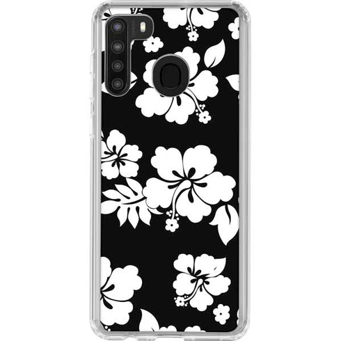 Black and White Galaxy A21 Clear Case